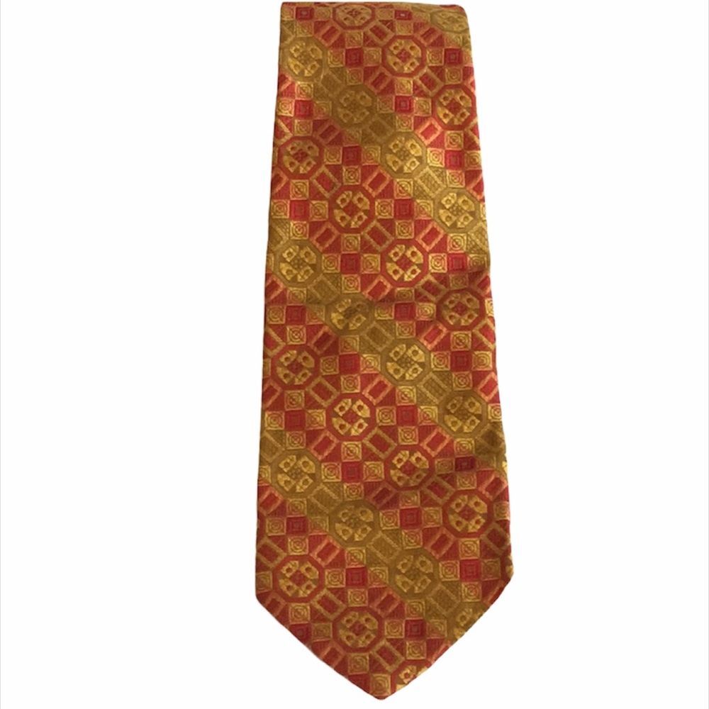 Hughes Hatcher Suffrin Vintage Tie Gold Red